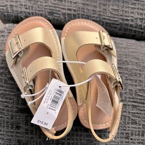 NWT, Old Navy, little girls Sandals, gold, straps